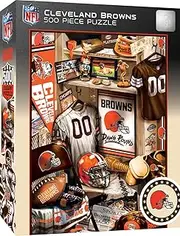 MasterPieces Game Day 500 Piece Jigsaw Puzzle for Adults - NFL Cleveland Browns Locker Room - 15"x21"