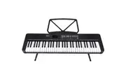 Karrera 61-Key Electronic Piano Keyboard with LED and Folding Stand in Black CHJ-SD1