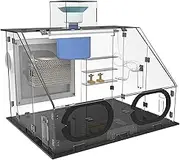Airbrush Spray Booth, Model Paint Spray Box with 40w Exhaust Fan and 6400K Color Temperature Lighting, 360° Pollution-Free and Adjustable 3-Level Temperature, Safe and Fast, for Toys, Ceramics