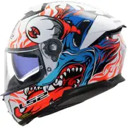 FF808 Stream II Inferno White Blue 06 Full Face Helmet