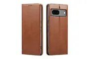 For Google Pixel 8a Case Leather Flip Wallet Folio Cover Brown