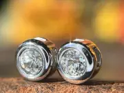 New 14k White Gold .87 Antique Old European Cut Diamond Stud Earrings Video