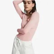 Sz XS Reiss Larkin High Stretch Seamless Pink Top NWT $160 MSRP