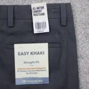 Dockers Chino Pants NWT Mens 36x34 Gray Straight Fit No Wrinkle Stretch Comfort
