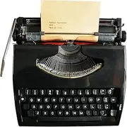 Traditional Old Fashioned Mechanical English Typewriter,1980 Classic Nostalgia Typewriter Portable Retro Manual Typewriter, A Working Vintage Typewriter, Black