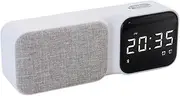Bluetooth Alarm Clock Speaker Linear Distance Up to 10 Meters Mesh Dual Alarm Clock ABS Speakers Portable Bluetooth, White