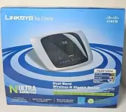 Cisco Linksys Dual-Band Wireless-N Gigabit Router Model WRT320N Ports: 4