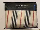 Vintage Ralph Lauren Tacoma Cream Flannel Blue Red Stripe Twin Fitted Sheet