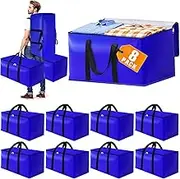 8 Pack Extra Heavy Duty Large Moving Bags with Backpack Straps and Strong Handles, 25 Gallons-93 L