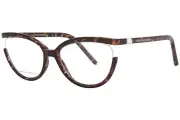 Carolina Herrera CH/0005 086 Eyeglasses Women's Havana Semi Rim Oval Shape 55-mm