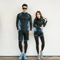 在飛比找樂天市場購物網優惠-韓版情侶潛水服M-3XL 女生五件組男生3件組分體平角泳衣女