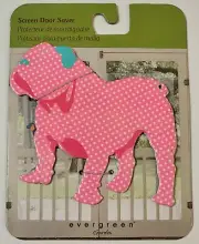 Evergreen Garden Pink Bulldog Quirky Pattern Magnetic Screen Saver Door Magnet