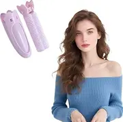 2 Pack Hair Curlers Rollers with Clips, Daily USE Volume Hair Clip, Duckbill Clips Hair Rollers for Long Medium Short Thick Fine Volume Bangs, Rollers for Hair Curling Purple