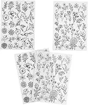 FONDOTIN 4sheets Water Soluble Embroidery Stabilizer Sheets for Hand Sewing Stick and Fabric Designs Wash Patterns for Custom Stitching Precision Stabilizer for Quilting and Crafting
