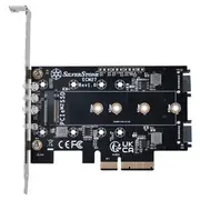 SilverStone 1x NVMe & 2x SATA M.2 SSD to PCI-Ex4 Adapter Card