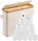 Foldable Toilet Paper Storage Basket With Lid And Handle, Bathroom Organizer