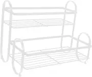 Double Spice Rack Home Organization Cabinet Shelf Bathroom Storage Spices Organizer Rack Kitchen Storage Shelf Under Sink Organizer Iron Seasoning Kitchen Supplies White