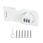 4.5" Combination Rotary Hasp Latch Lock 3-Digit Password Cabinet White