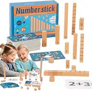 Math Manipulatives 1st Grade,Odorless Wood Counting Toys Math Cubes | Education Supplies, Board Games for Friends, Family, Develop Hand-Eye Coordination