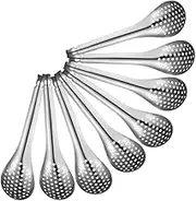 LALADEFIEE Efficient Cooking Slotted Fish Roe Colander Small Stuffing Spoon 304 Stainless Steel Soup Sauce Utensil