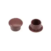 Screw Cap Cover,30Pcs 10mm Dia Brown Plastic Locking Hole Plug Button Top Flush