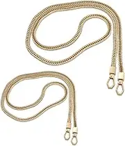 Purse Replacement Chains,2 Pcs Handbag Replacement Metal Chain Straps,Purse Chain Strap with Buckles,for Purses or Handbag,Gold （120 cm,60 cm ）