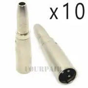 10 Pack - XLR 3-Pin Male to 1/4" 6.35mm Mono Female Jack Audio Cable Mic Adapter