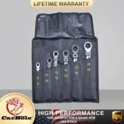 Double Box End Ratcheting Wrench Flex-Head Extra Long 6 PC Spanner Set Metric US