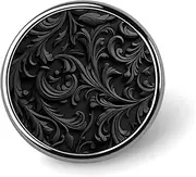 [FZMVSQH] Black Printed Round Button Pin Badges Metal Pinback Buttons 1 Inch Pins for Hat Shirt Clothing Bags Decoration