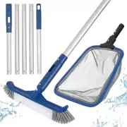 Pool Cleaning Kit 14 Brush Head Ultra Fine Mesh Skimmer Net Aluminum Frame