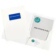 Marbig Presentation Folders A4 Gloss White Pack 50