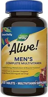 Nature's Way Alive! Men's Energy Complete Multivitamin, High Potency B-vitamins, Supports Cellular Energy, 130 Count