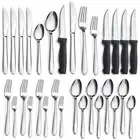 24-Piece Silverware Set - Stainless Steel Flatware with Steak Knives, Forks, ...