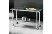 Cefito 1524x610mm Stainless Steel Kitchen Bench with Wheels 430
