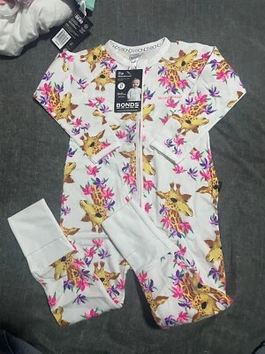 Bonds Wondersuit Size 2 Pink Giraffe