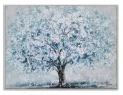 Yihui Arts Blue Tree of Life Hand Painted Canvas Wall Art 24L" x 16W" Tree Art