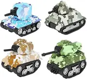 4PCS Mini Tank Pull Back Tank Model Toy Military Toy Vehicle for Kids (Camo Color)