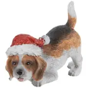 Beagle Dog Christmas Tree Ornament XMAS Holiday Decor Pup with Santa Hat Gift