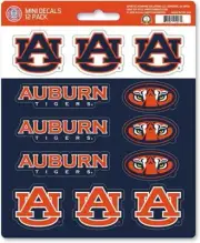 Auburn Tigers Stickers Die Cut Mini Decals 12-Pack Sticker Sheet