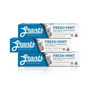 3x Grants Australia Natural Toothpaste Fresh Mint With Tea Tree Oil 110g [Vegan]
