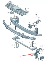 AUDI A8 4N Front Left Bumper Guide Section 4N0807283B