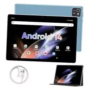 Tablet 10.1 inch Android 14 Tablet, 6GB RAM 64GB ROM 1TB Expand, Quad-Core Blue