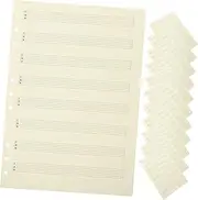 WESIEVYA 100sheets Music Staff Paper Refill Inserts of Punched Refill Paper for Composing Teaching and Notating Musical Scores for Standard Binders and Notebooks