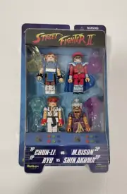 STREET FIGHTER II MINIMATE- RYU/CHIN LI/M BISON/SHIN AKUMA 2006 CapCom MIP