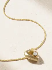 [Tabayer] Tabayer - Oera Mini 18-karat Gold Diamond Necklace - One size One size Gold