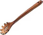 Pasta Spoon,12.6 Inch Kitchen Noodle Spoon Server | Wood Kitchen Serving with Teeth for Pot & Bowl, Hangable for Cooking, Serving and Stirring