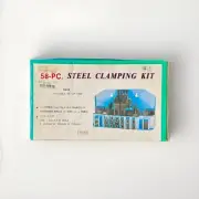 58 Piece Steel Clamping Kit 3/8"-16 Includes Steel Storage Rack, Save Setup Time