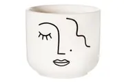 Sass & Belle: Abstract Face White Large Planter 12cm