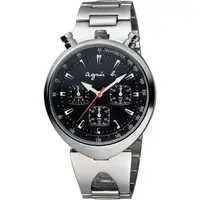 在飛比找蝦皮商城優惠-agnes b. 三眼計時腕錶-黑39mm (BX9001X