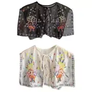 Collar Shawl Rose with Lace Shawl Matching Cheongsam Qipao Embroidery